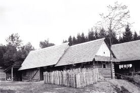 9_Dům se stodolou a přístřeškem v muzeu, 1998 / The house with a barn and shed at the museum, 1998