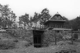 5_ Valašská dědina, stavba kamenného sklepa, 1964 / The Wallachian Village, building the stone cellar, 1964