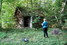 5. Seník z Bylnice při zaměřování, 2019 / Hayloft from Bylnice during surveying, 2019