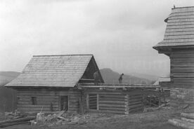 7_ Valašská dědina, stavba chléva, 1965 / The Wallachian Village, construction of the cowshed, 1965