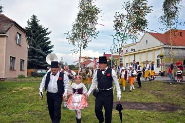 Stavění máje ve Starých Žďánicích, 2019. Foto: Lenka Jedličková, Muzeum v přírodě Vysočina