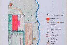 Situační plán školní zahrady při škole ve Starém Zubří, 1902 (inv. č. 195/48)/Site plan of the school garden at the school in Staré Zubří, 1902 (inv. no. 195/48)