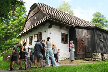 Z komentované prohlídky, 2021. Foto: Pavel Bulena, Muzeum v přírodě Vysočina