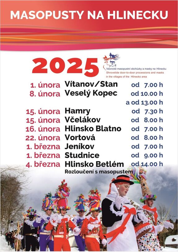 Termíny masopustních obchůzek na Hlinecku