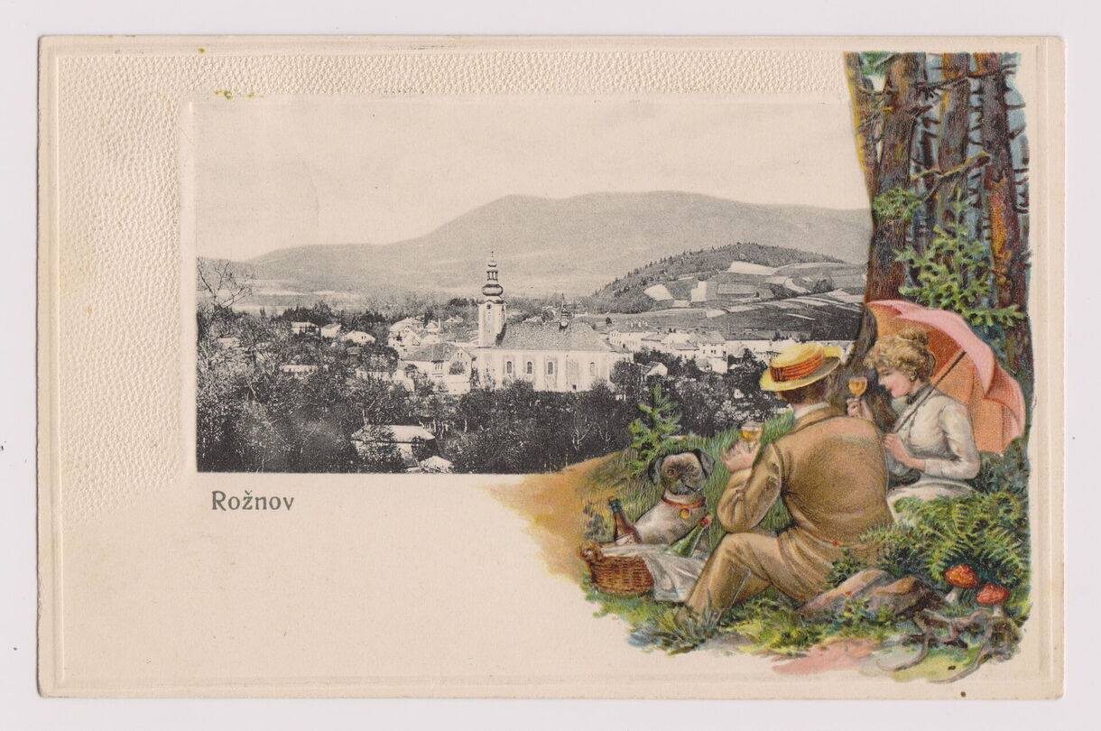 Pohlednice Rožnova z roku 1909