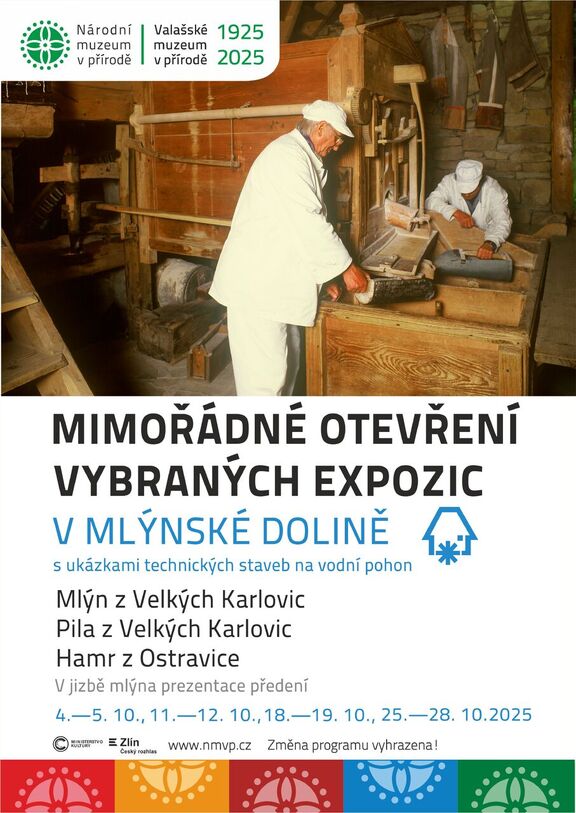 Speciální víkendové otevření expozic v Mlýnské dolině