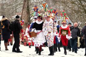 Masopust na Veselém Kopci v podání vesnické skupiny ze Studnice, 2018. Foto: Pavel Bulena, Muzeum v přírodě Vysočina