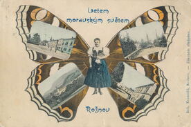 Pohlednice Rožnova v edici Letem světem