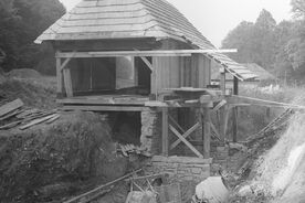 5_Mlýnská dolina, výstavba rekonstrukce pily, 1979 / Water Mill Valley, building the reconstruction of the sawmill, 1979
