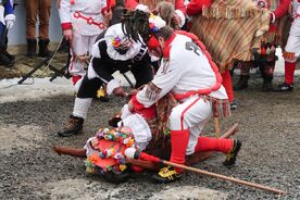 Masopust na Veselém Kopci v podání vesnické skupiny ze Studnice, 2018. Foto: Pavel Bulena, Muzeum v přírodě Vysočina