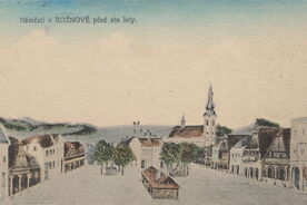 Náměstí v Rožnově kolem roku 1855