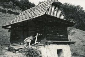 1_Seninka, komora před demontáží, 1955 / Seninka, the storage house before dismantling, 1955